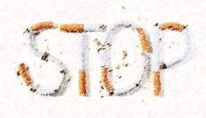 Cigarrillos formando la palabra stop